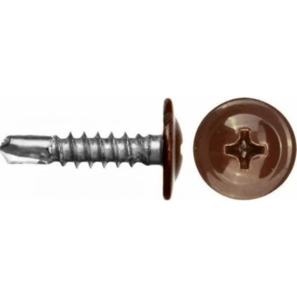 Саморез пресс-шайба сверло 4,2х19 RAL 8017 (1000 шт).  Цена за шт