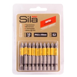 Биты Sila Pro, PH2х50мм, S2, намагнич, торсионые,блистер (НАБОР 10 шт)