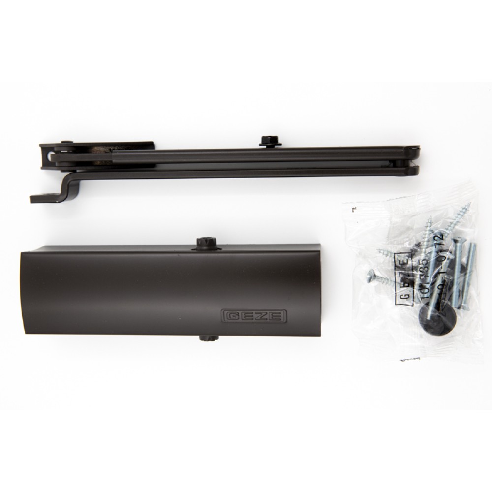 Доводчик Geze 1500 до 90кг и 1100мм с тягой цвет коричневый