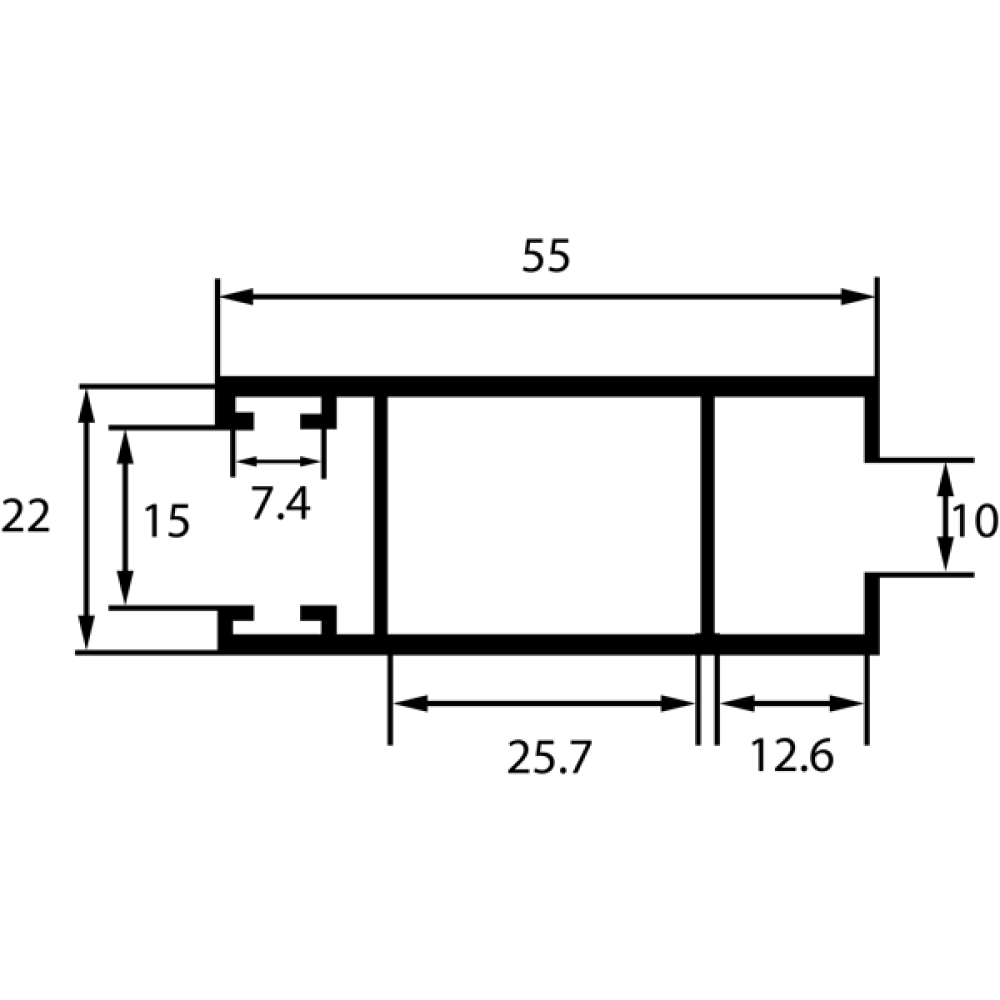 (6,4м)  L ОБЛ. Профиль створки боковой С640-10, 6м (6 шт.), Россия.  Цена за м