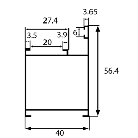 Профиль рамы дверной Р400-11, 6м (4 шт.), Россия.  Цена за м