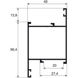 Профиль створки дверной Z-образной Р400-16, 6м, (4 шт.), Рос.  Цена за м