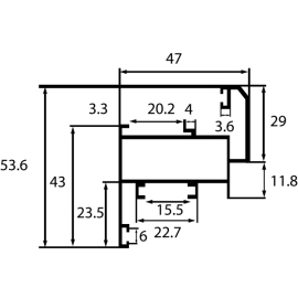 (6,4м) Профиль створки Р400-02, 6м (5 шт.), Россия.  Цена за м