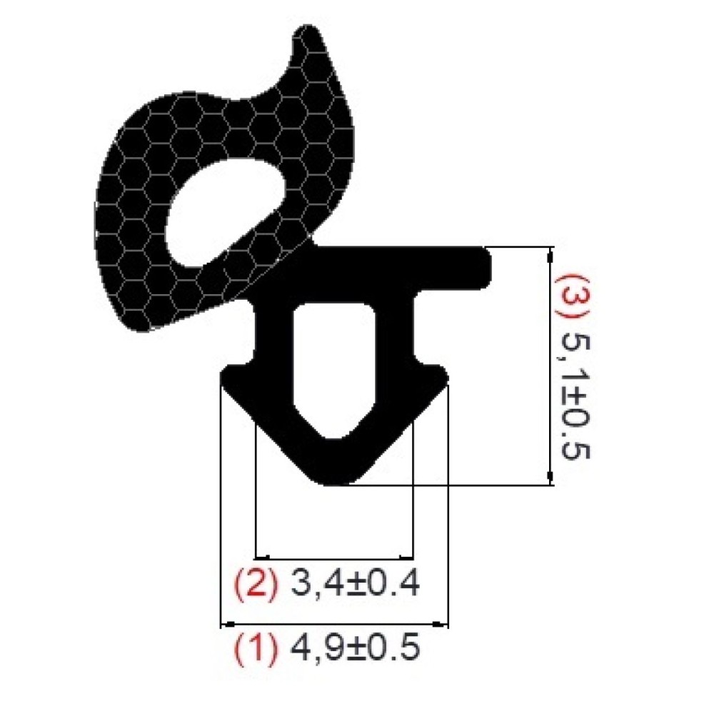 Резина уплотн. Rehau CO-EX BLACK (аналог Rehau Rausell) 325м.  Цена за кор