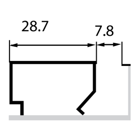 (6,4м) Штапик 28,5 (под стекло 4мм) Р400-30, 6м (20шт) Россия.  Цена за м