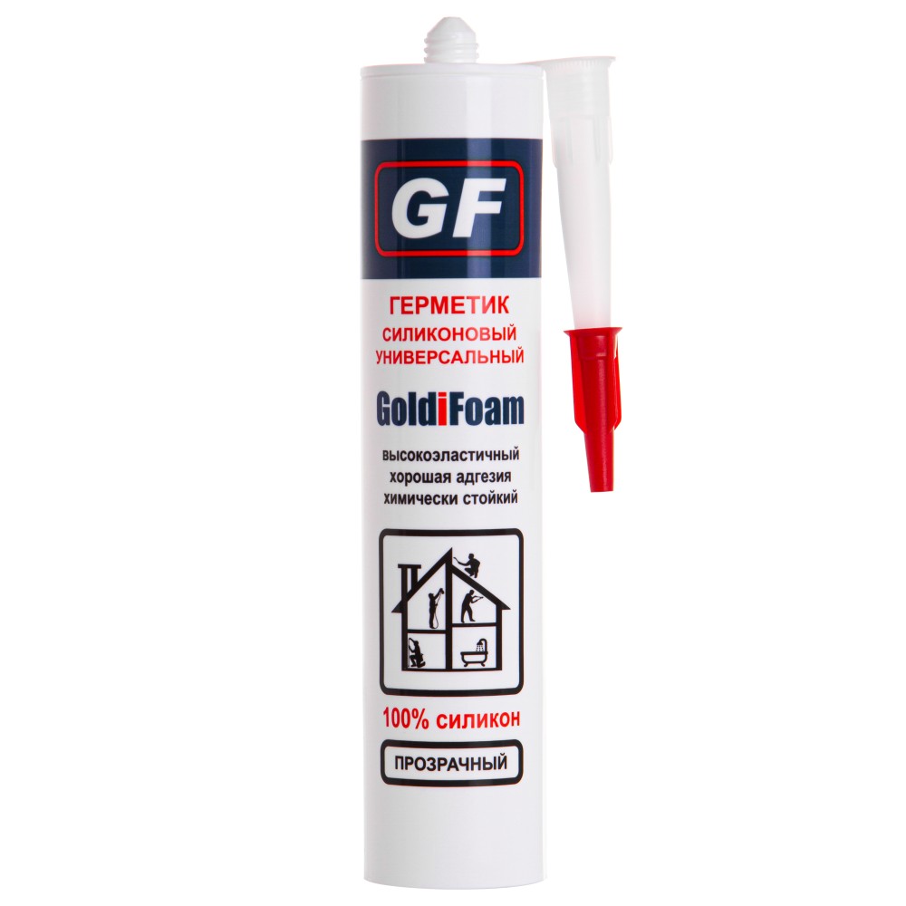 Герметик силиконовый универсальный GoldiFoam прозрачный картр.260мл