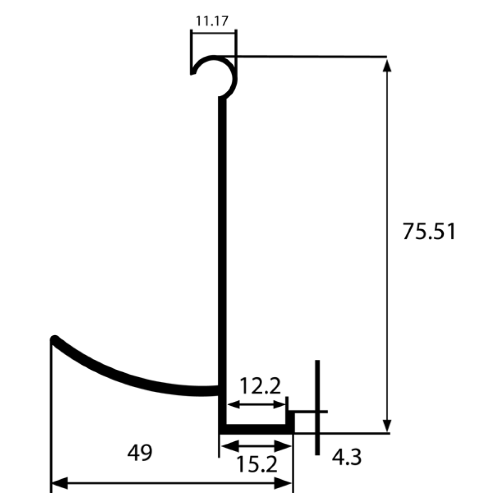 Угловой поворотный профиль 
