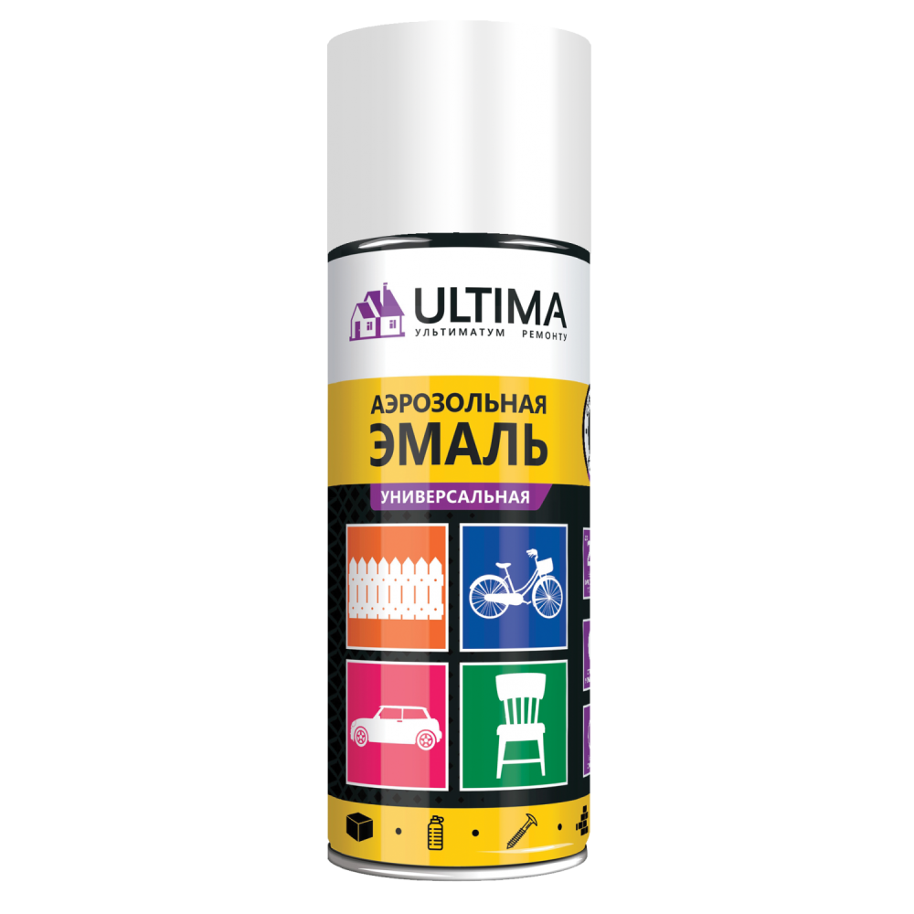 Ultima краска аэрозольная универсальная белая